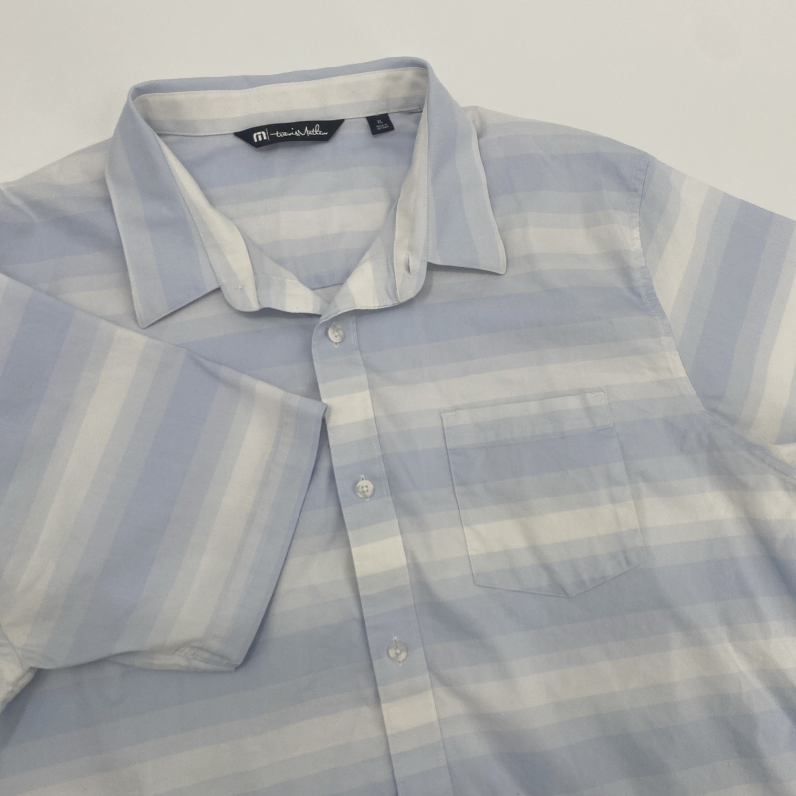 Travis Mathew Increments Ombre Casual-Stripes Men's Xl Button Up Short Sleeve